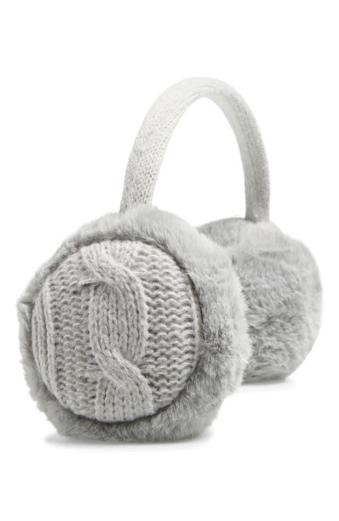 Faux Fur Cable Knit Ear Muffs