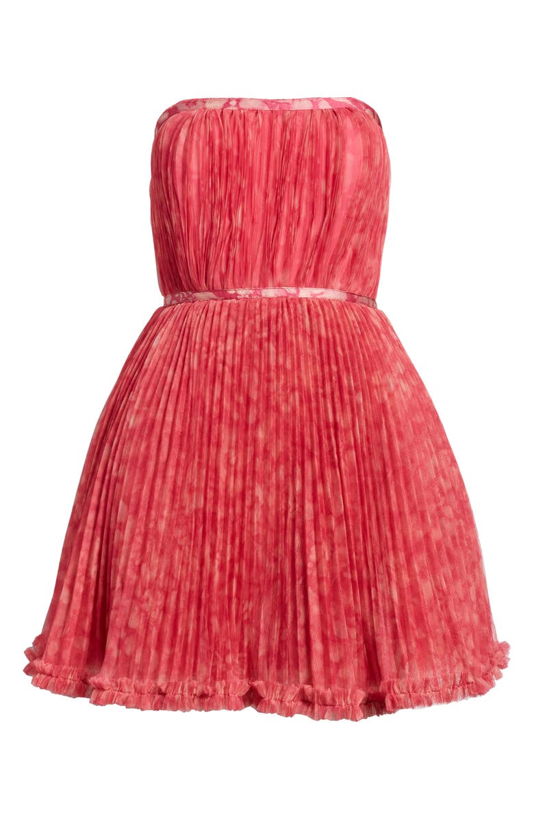 Hutch Pleated Strapless Minidress, Alternate, color, Fuchsia