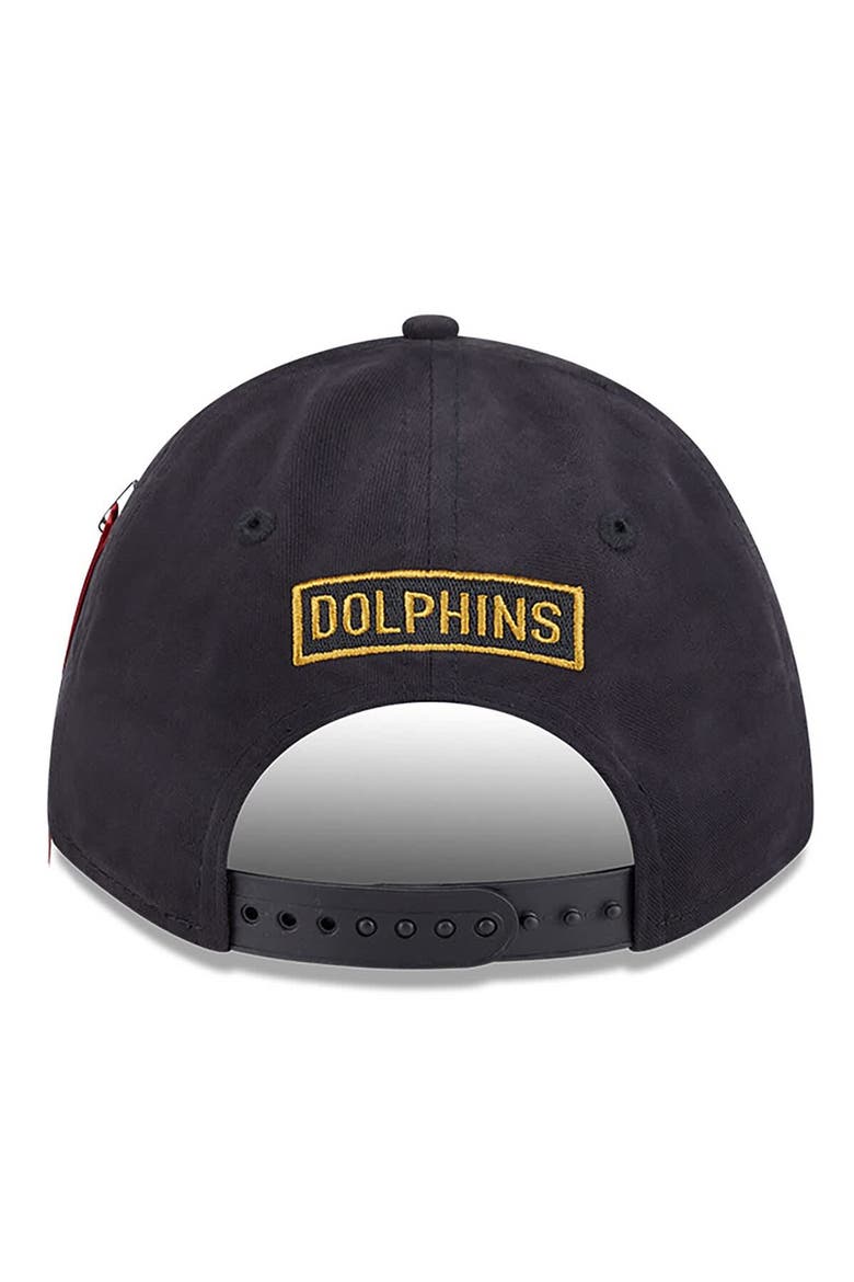 Men's New Era x Alpha Industries  Black Miami Dolphins A-Frame 9FORTY Adjustable Hat, Alternate, color, Black
