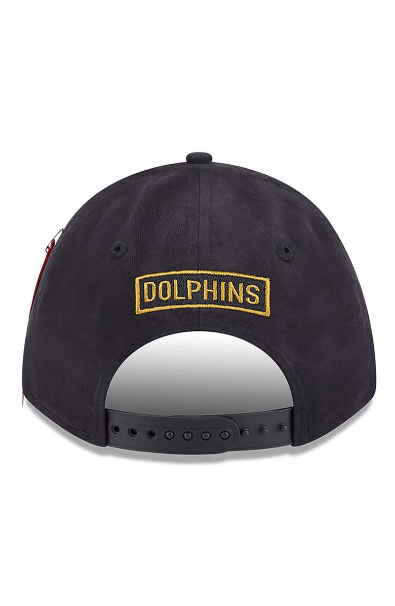 New Era x Alpha Industries Men's New Era x Alpha Industries  Black Miami Dolphins A-Frame 9FORTY Adjustable Hat, Alternate, color, Black