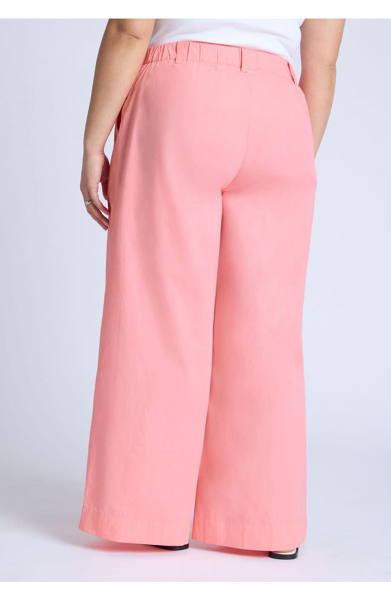 ELOQUII Wide Leg Cotton Pant, Alternate, color, Pink Punch