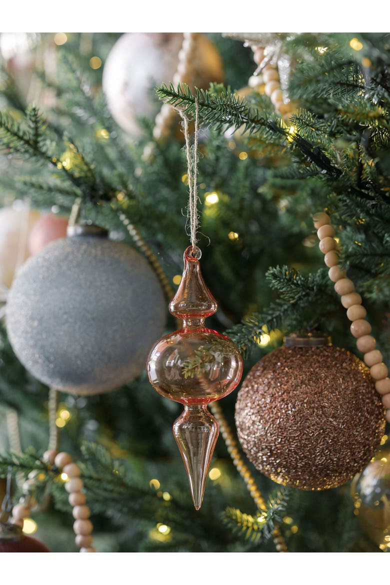 Assorted Vintage Rose & Bordeaux Glass Finial Ornament, Alternate, color, Vintage Rose & Bordeaux