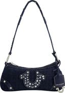 True Religion Studded Horseshoe Denim shoulder bag