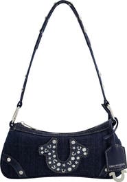 True Religion Studded Horseshoe Denim shoulder bag