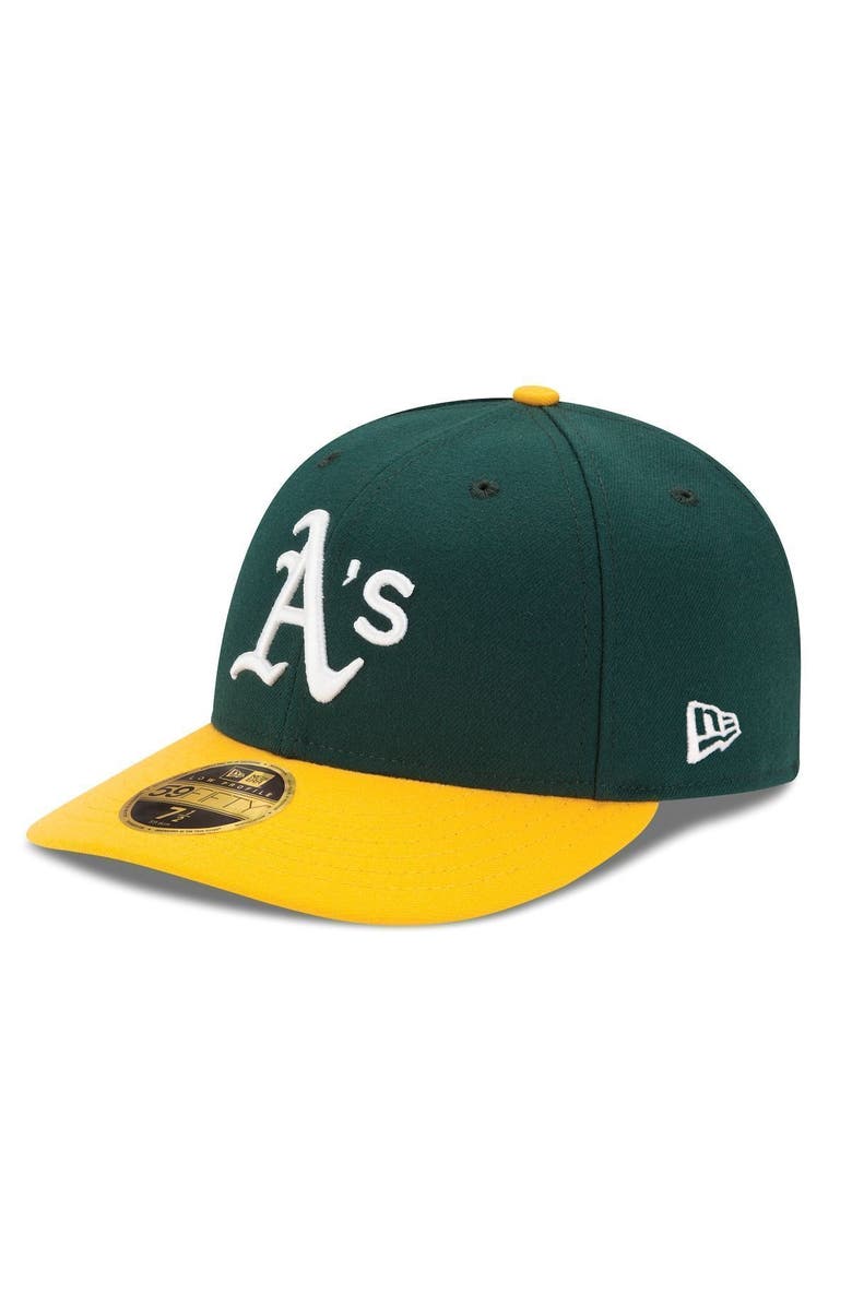 New Era Men's New Era Green/Yellow Oakland Athletics Home Authentic Collection On-Field Low Profile 59FIFTY Fitted Hat, Main, color, Green
