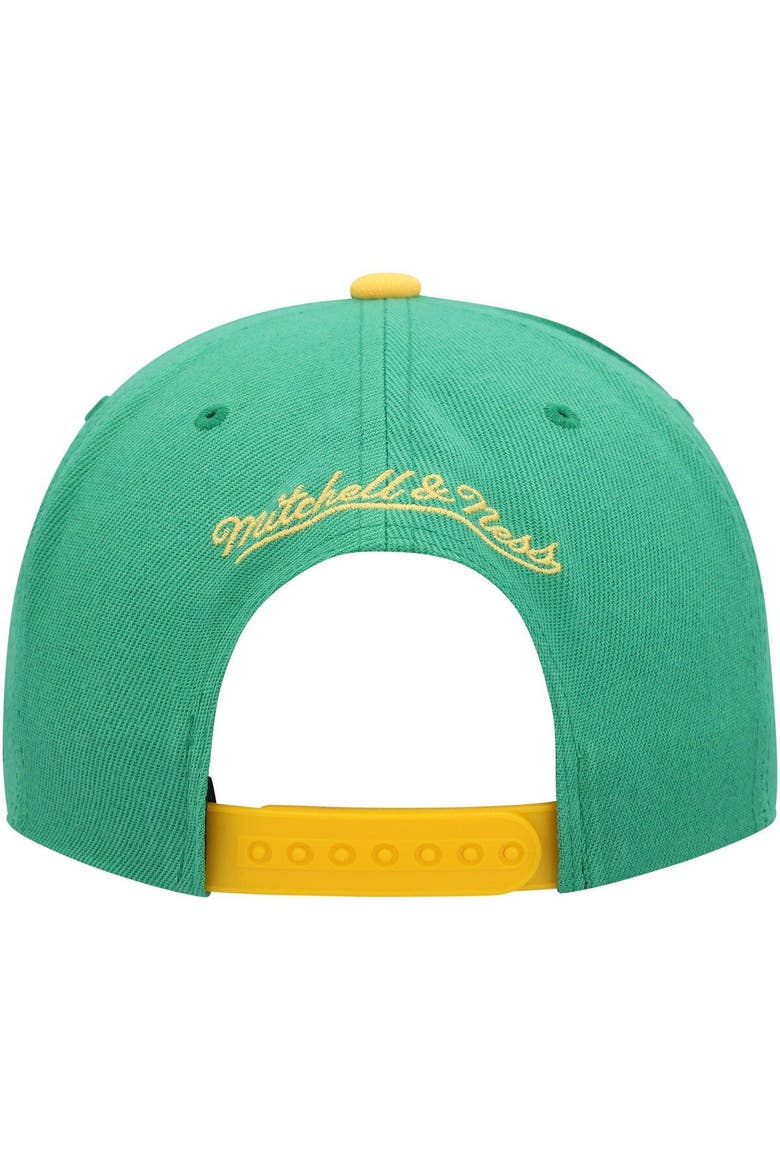 Men's Mitchell & Ness Green LA Galaxy Throwback Logo Snapback Hat, Alternate, color, Green
