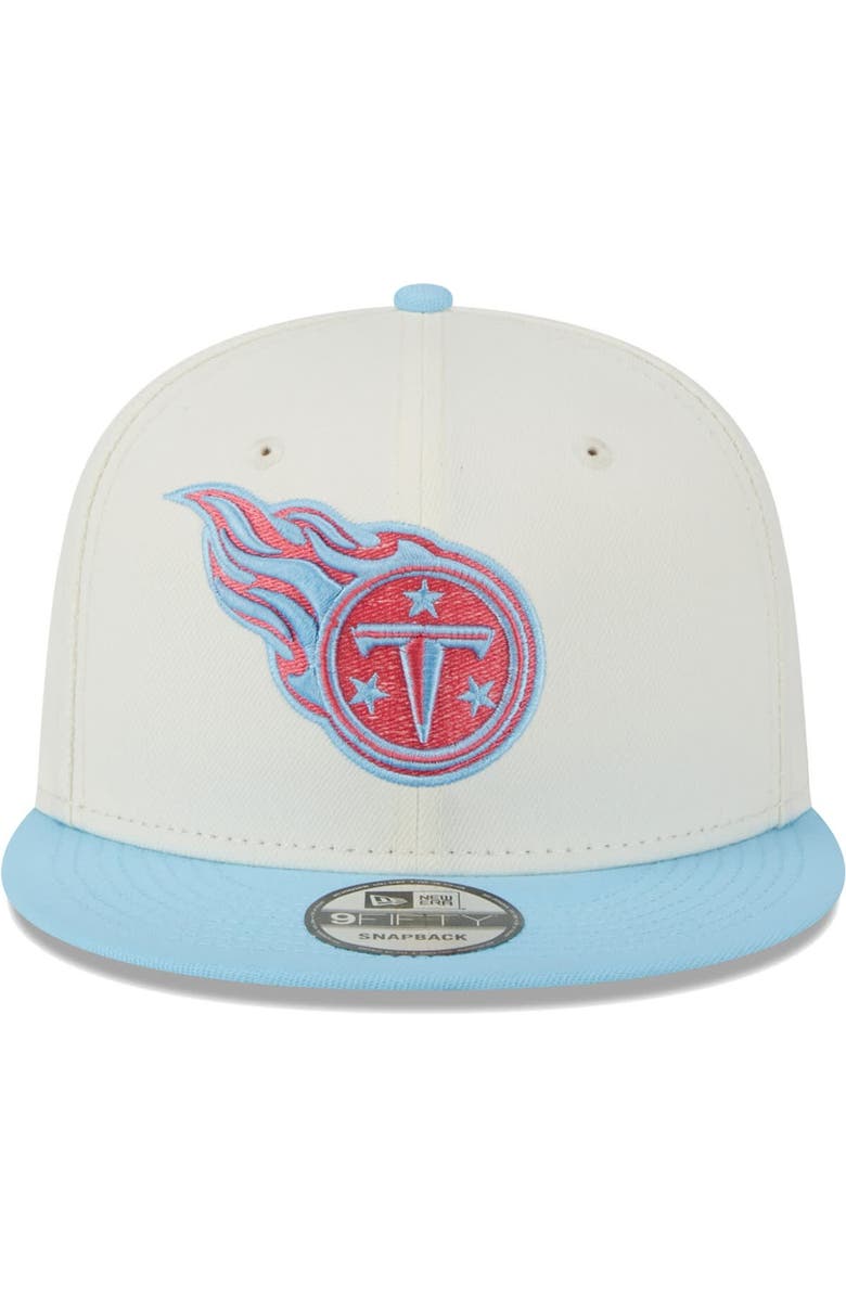 New Era Men's New Era Cream/Light Blue Tennessee Titans Two-Tone Color Pack 9FIFTY Snapback Hat, Alternate, color,