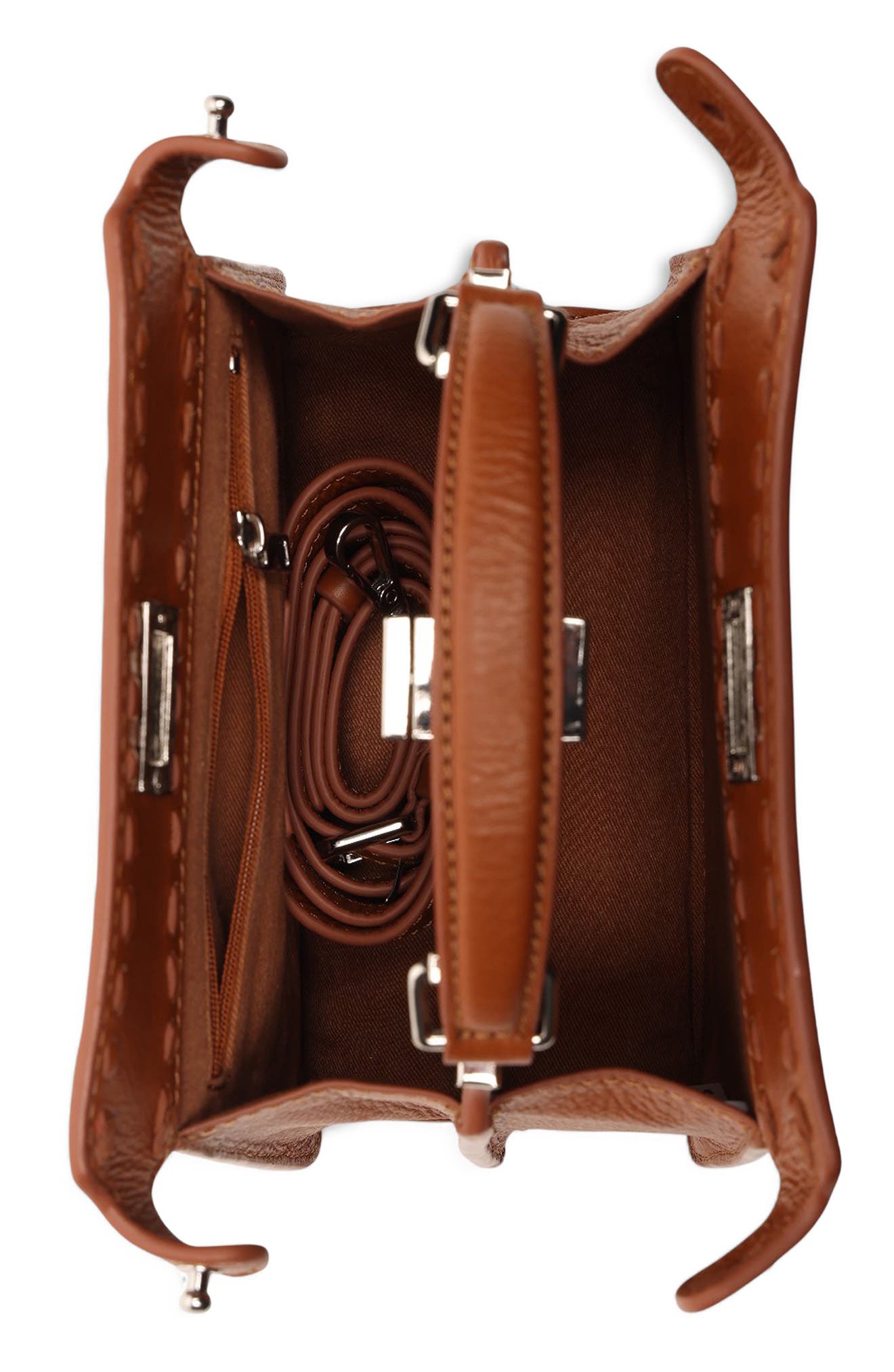Walter Baker Mini Reed Leather Satchel, Alternate, color, Almond