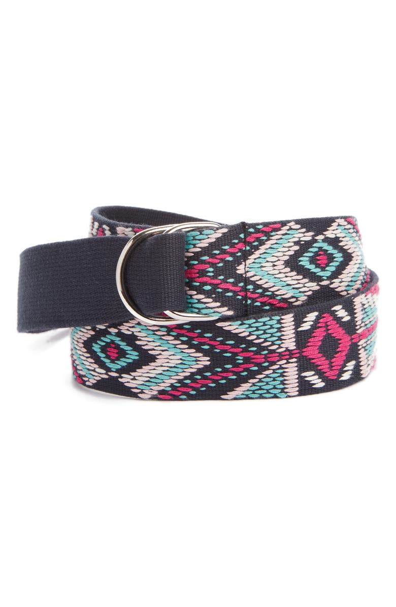 Isabel Marant Nyess Geo Embroidered Woven Belt, Main, color,