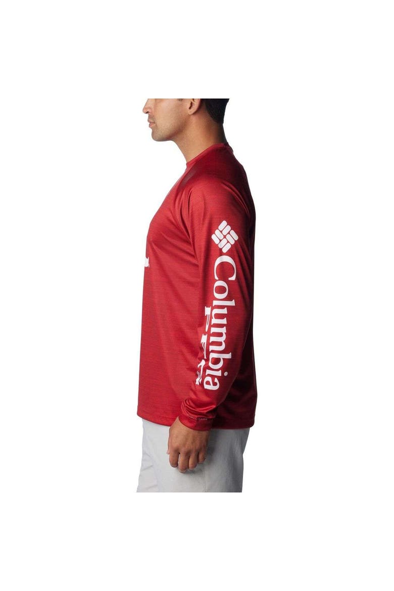 Men's Columbia  Crimson Alabama Crimson Tide PFG Terminal Tackle Omni-Shade Raglan Long Sleeve T-Shirt, Alternate, color, Crimson