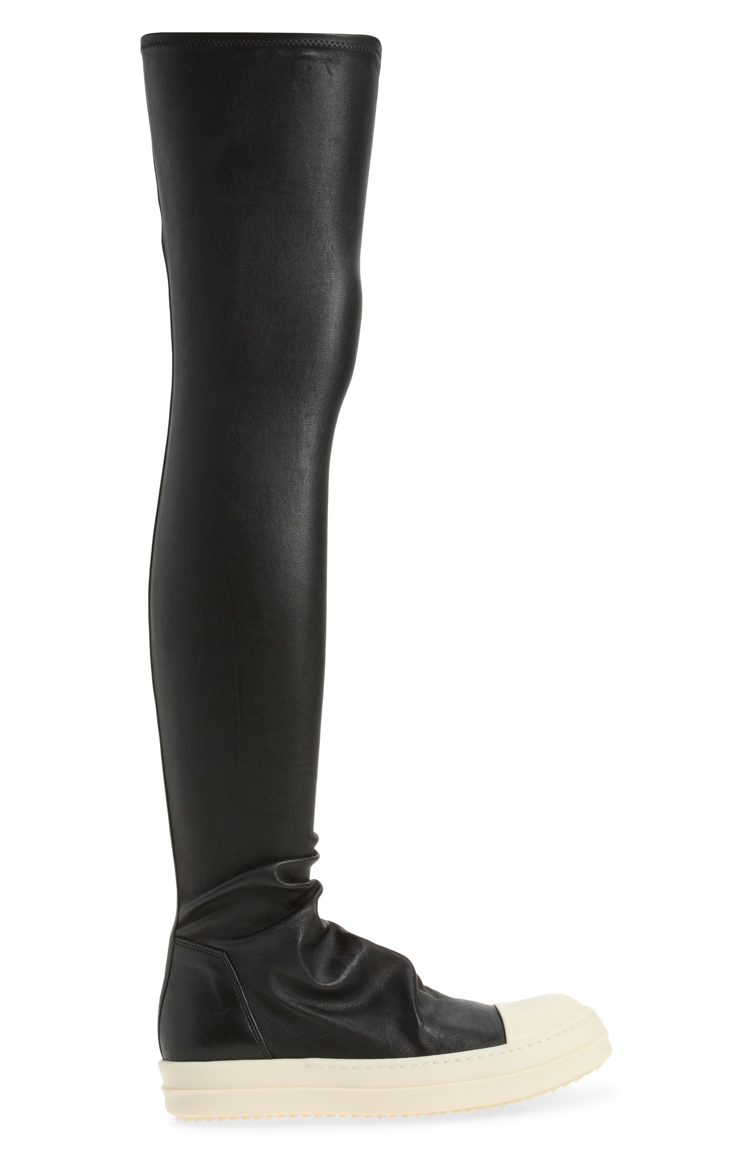 High Stocking Sneaker, Alternate, color, BLACK/ MILK/ MILK