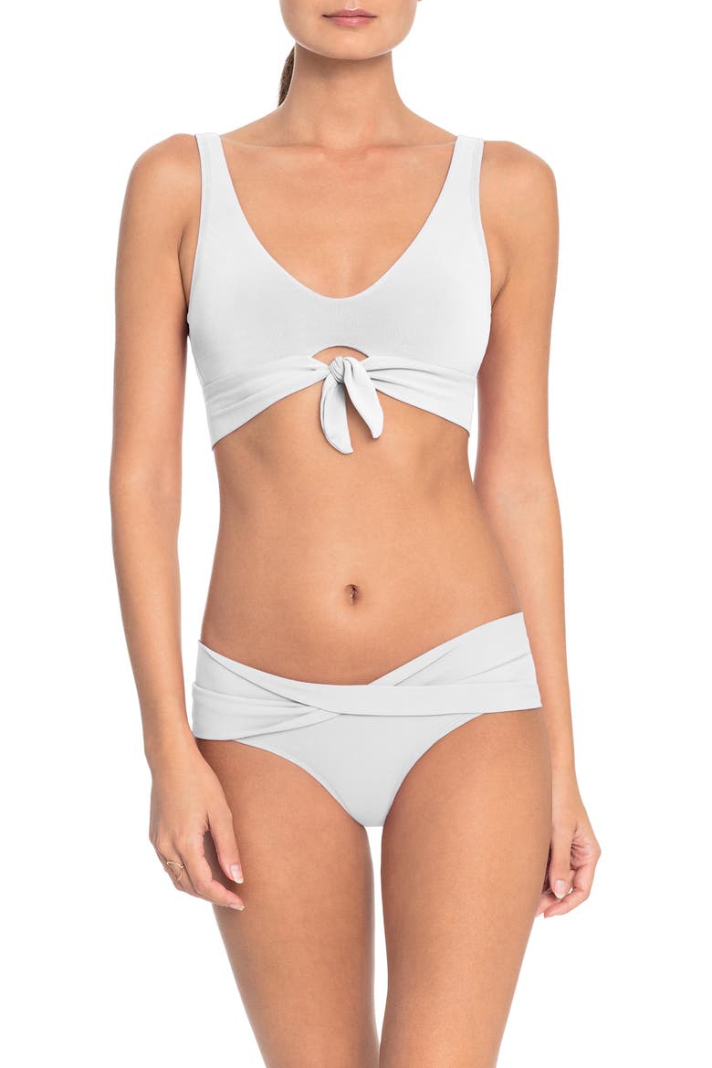 Ava Twist Hipster Bikini Bottoms, Alternate, color, WHITE