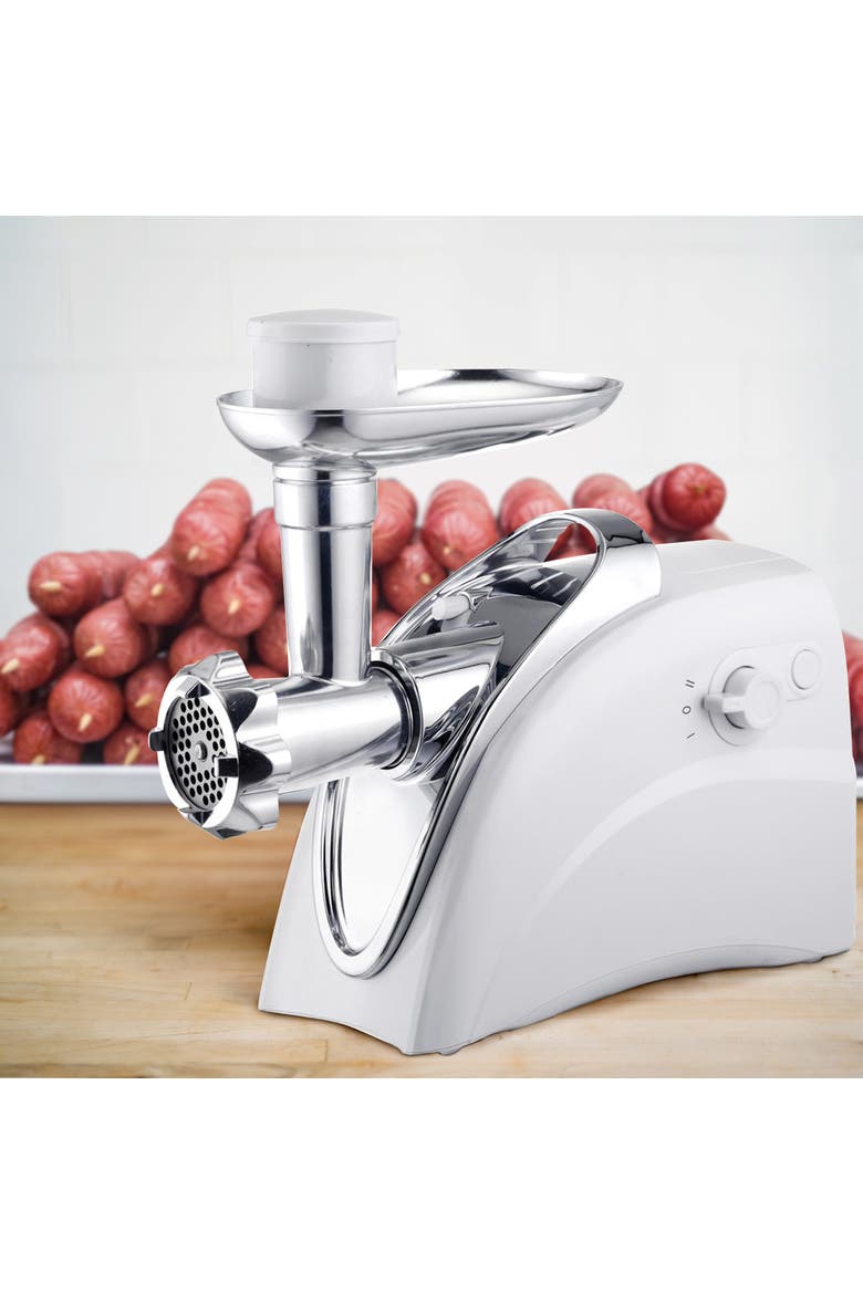 400 Watt Electric Meat Grinder+Sausage Stuffer in White, Alternate, color, White