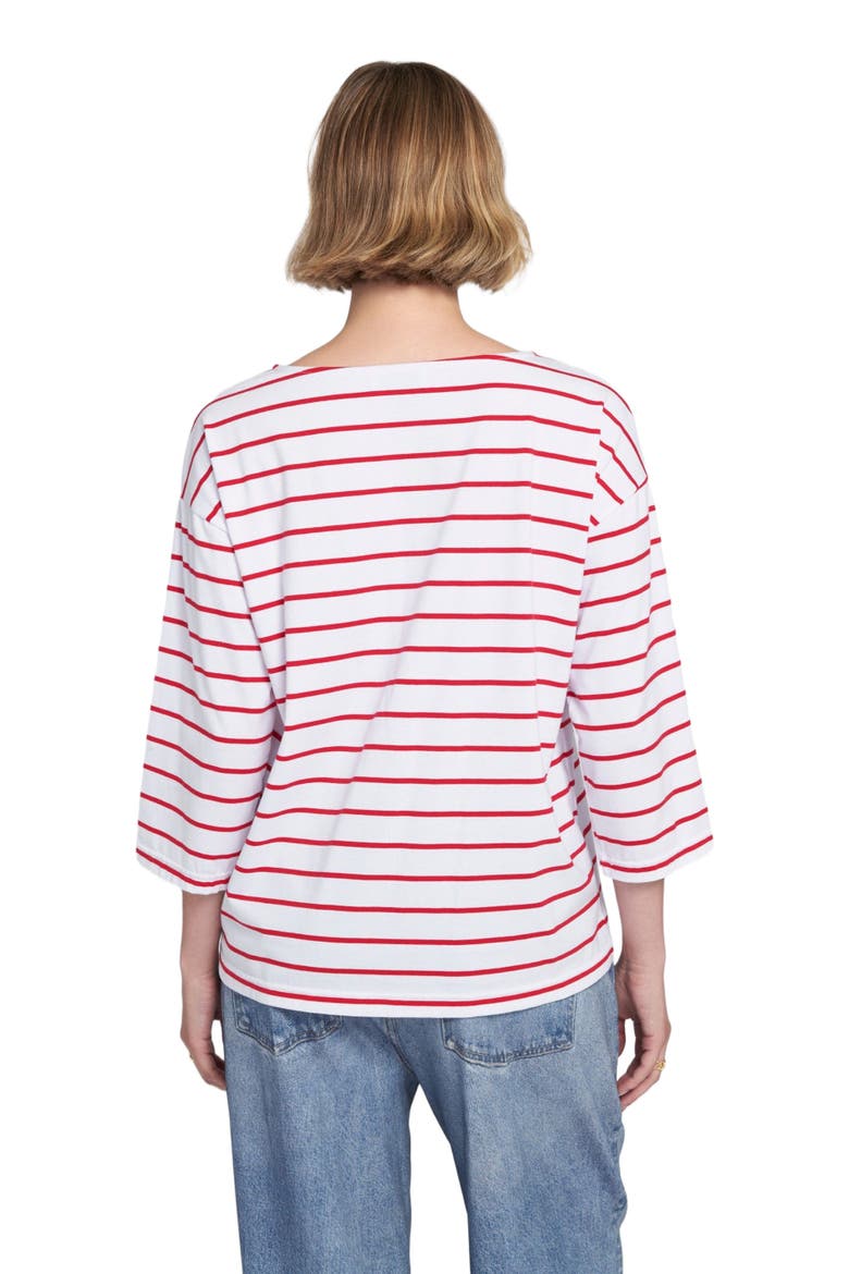 Striped Tee With Graphic Top, Alternate, color, Red/White