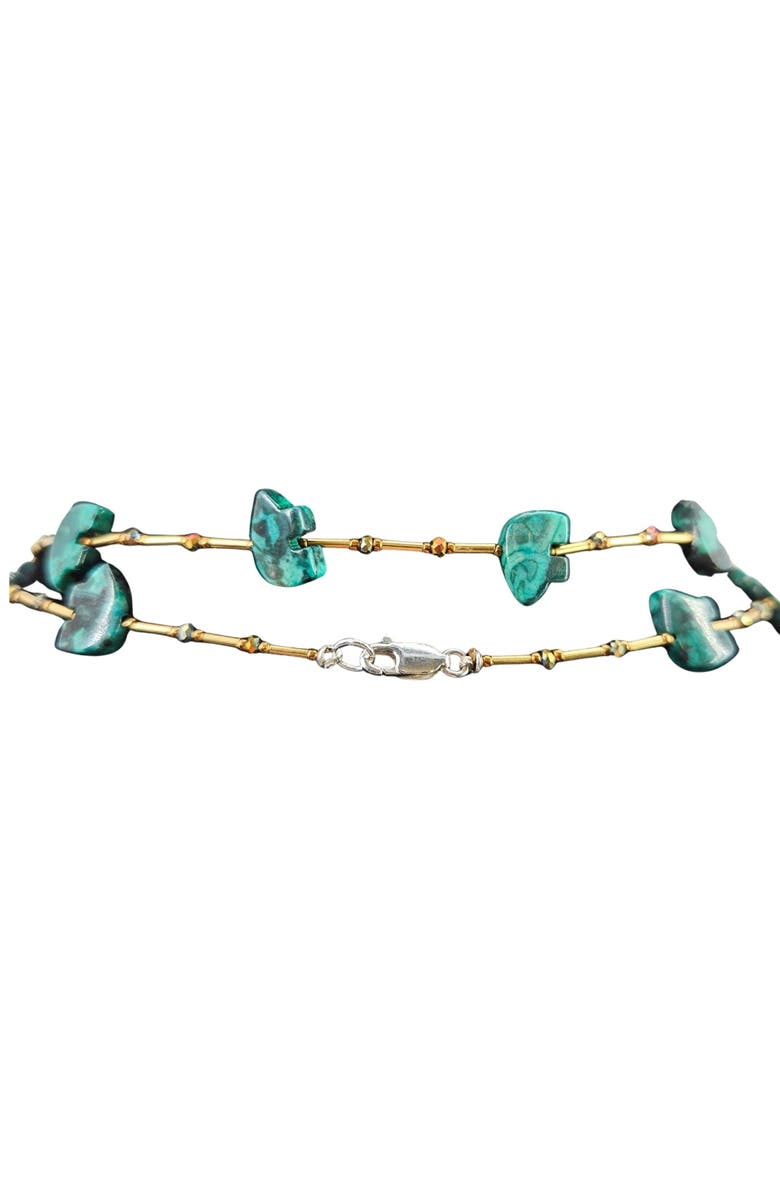 MADISON BEVERLY HILLS Vintage Handcrafted Malachite Bear Fetish Necklace, Alternate, color, Green