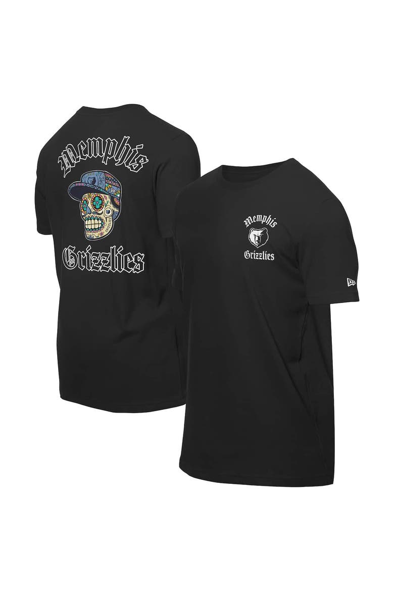 Men's New Era Black Memphis Grizzlies Sugar Skulls T-Shirt, Alternate, color, Black