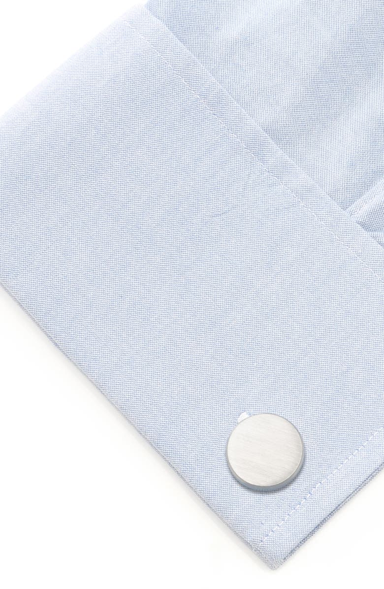 Cufflinks, Inc. Brushed Stainless Steel Cuff Links, Alternate, color, Silver