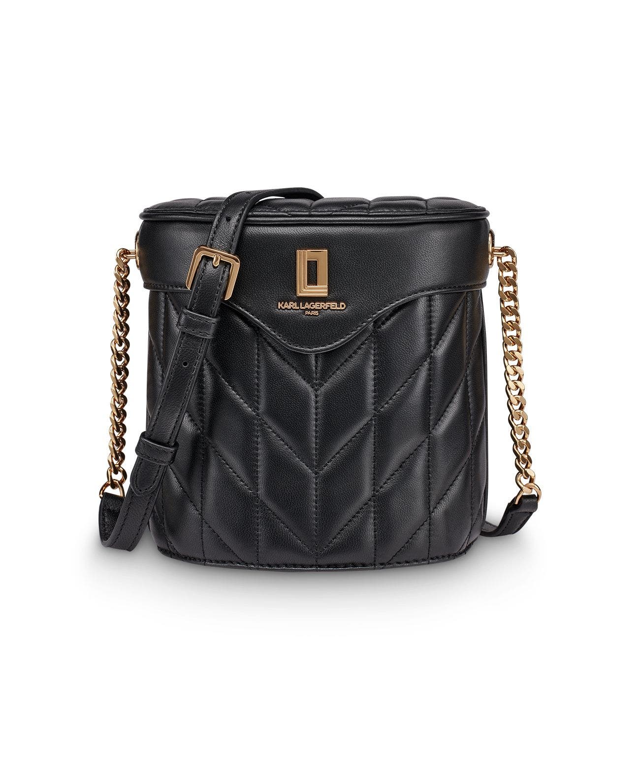 KARL LAGERFELD PARIS Lafayette Crossbody, Main, color, Black/Gold