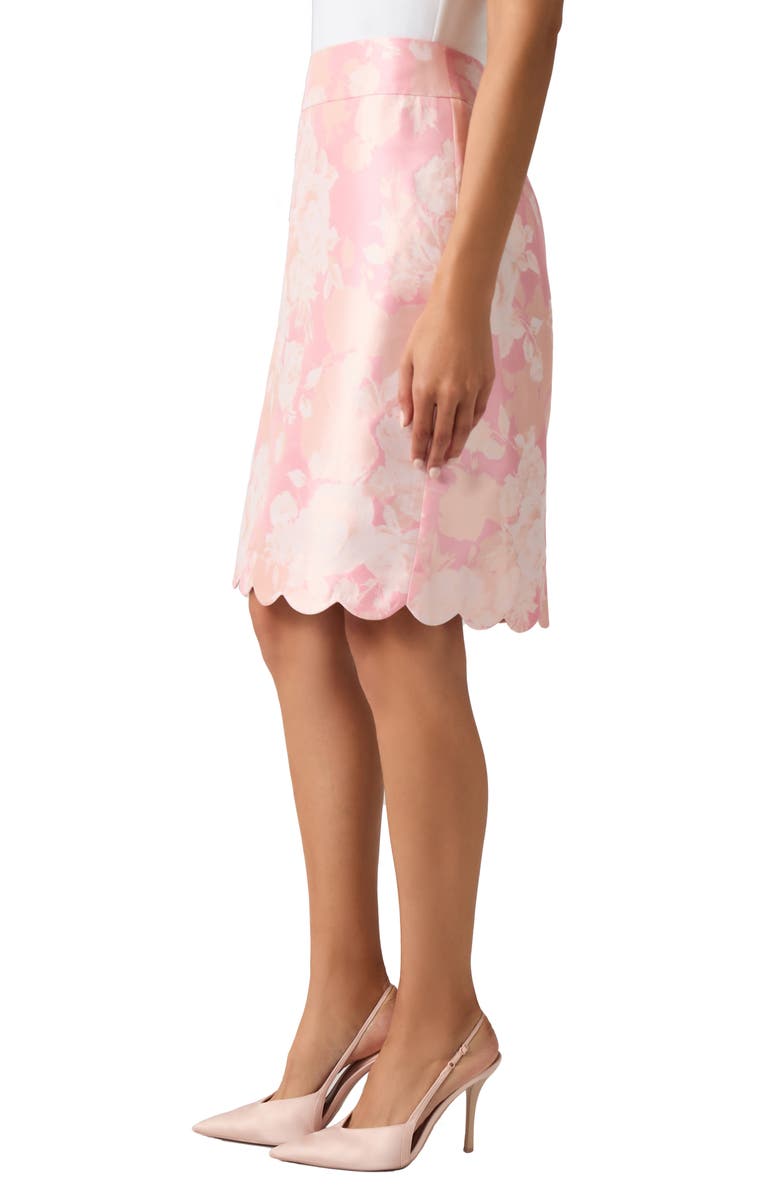 KASPER Floral Jacquard Scalloped Pencil Skirt, Alternate, color, 