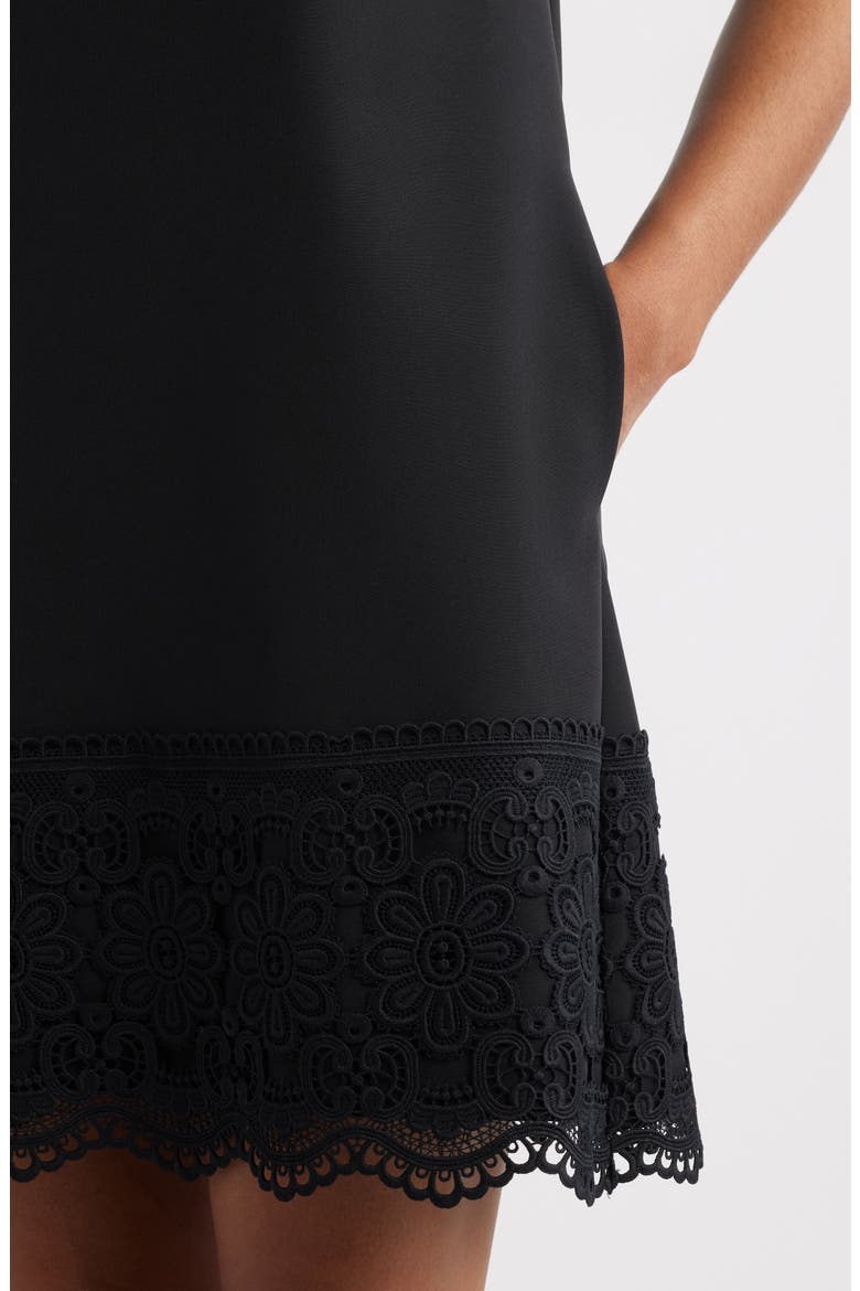 Square Neck Lace Trim Minidress, Alternate, color, ANNE BLACK