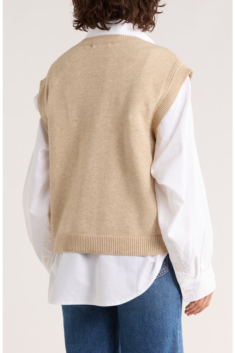 Oversize Sweater Vest, Alternate, color, OATMEAL