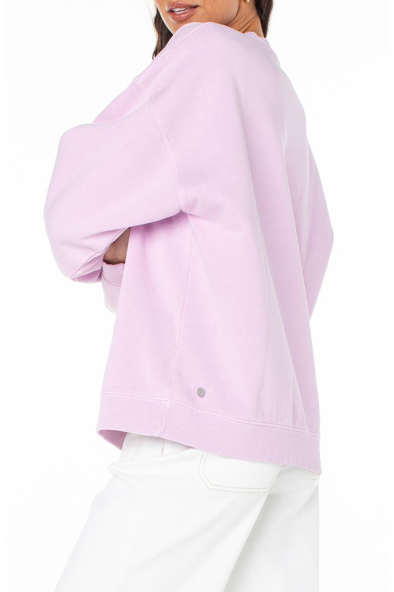 Line-Up Embroidered Heart Oversize Graphic Sweatshirt, Alternate, color, ORCHID BOUQUET SOLID