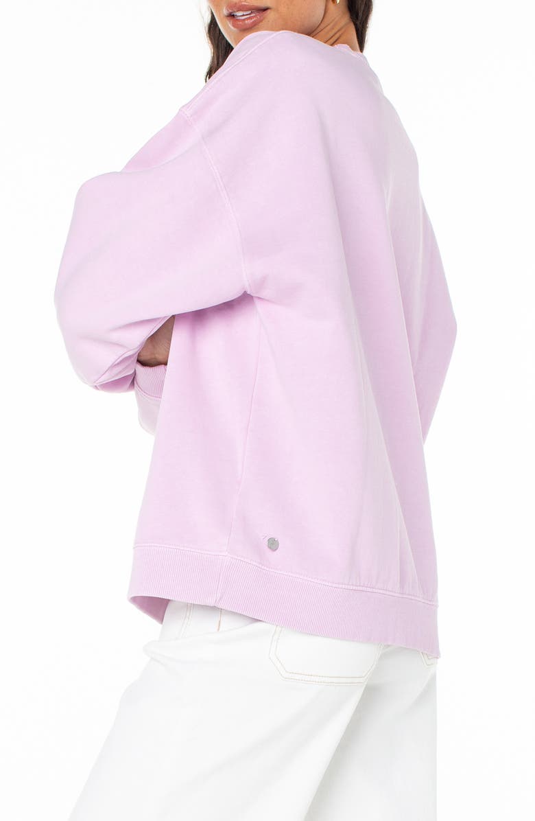 Roxy Line-Up Embroidered Heart Oversize Graphic Sweatshirt, Alternate, color, Orchid Bouquet Solid