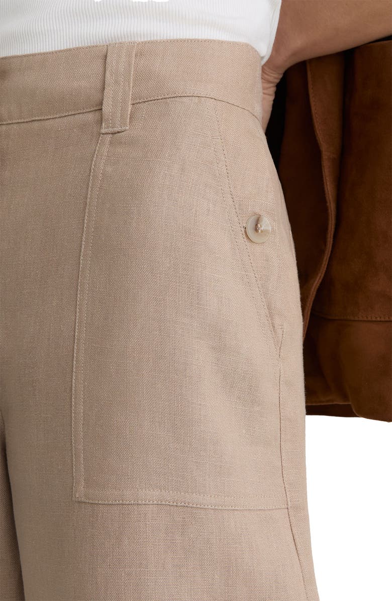 Reiss Ashby Wide Leg Linen Pants, Alternate, color, Neutral