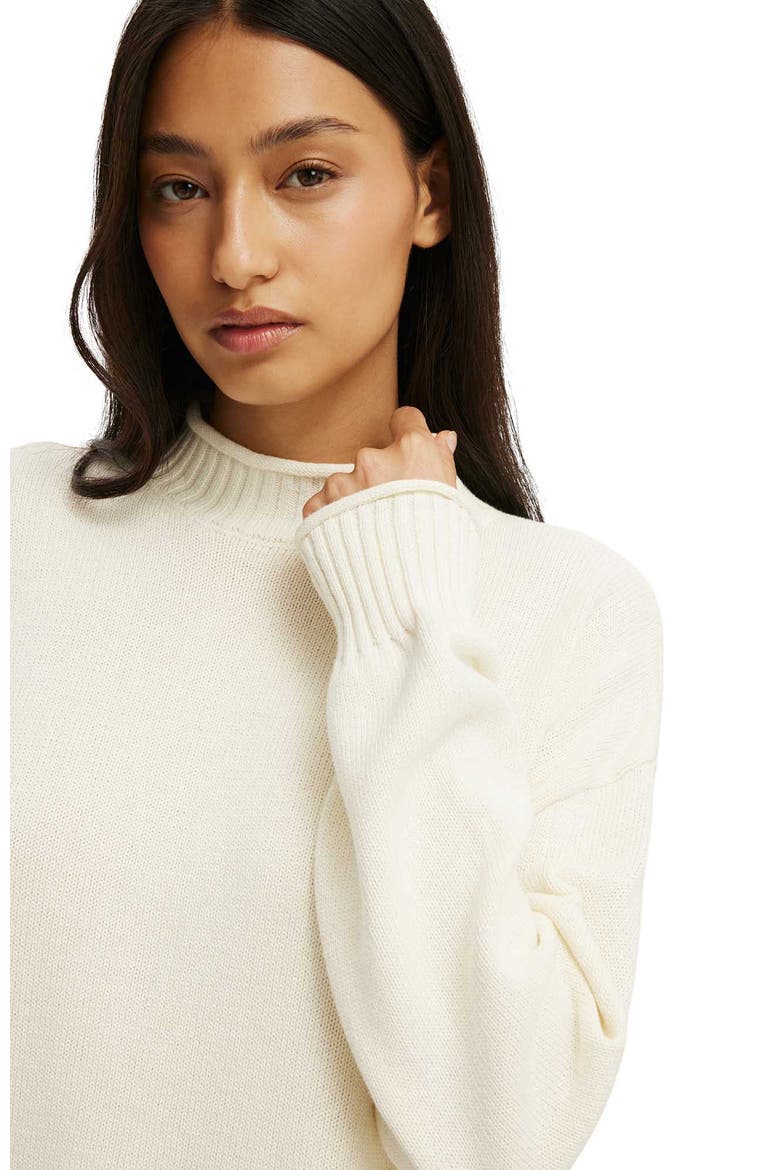 Women's Mila Mock Neck Sweater, Alternate, color, Porcelain