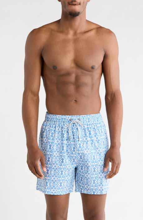 Vintage Summer Stretch Tile Volley Swim Shorts
