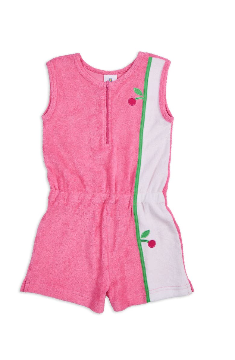 Florence Eiseman Terry Romper With Cherries, Main, color, Pink / White