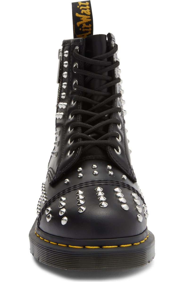 Dr. Martens 1460 Black Atlas Studded Boot, Alternate, color, Black