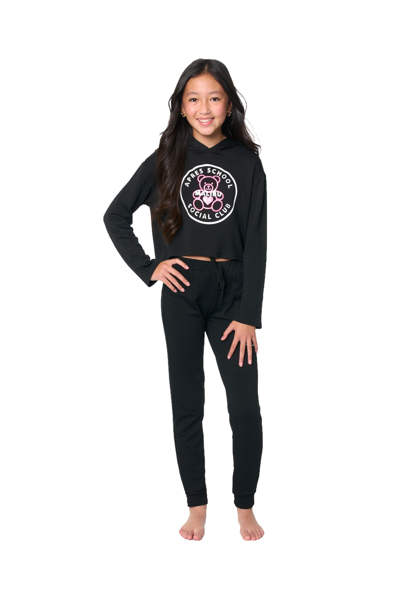 Crop sweatshirt with screen - Little kid, Alternate, color, BlackTeddy