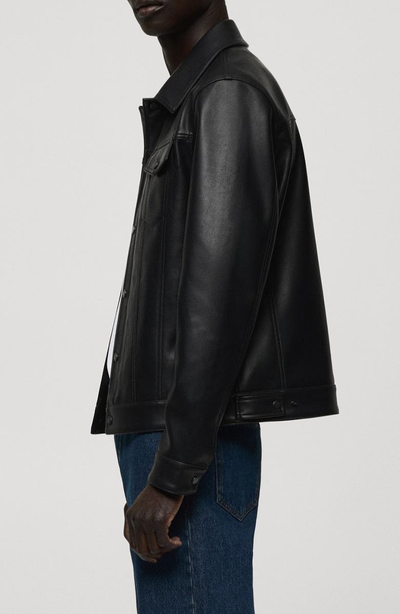 MANGO Faux Leather Jacket, Alternate, color,