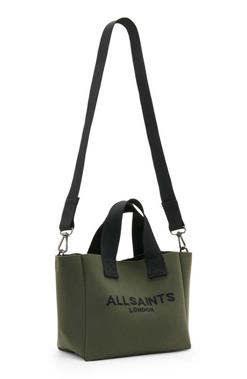 Allsaints Womens Olive Green Izzy Mini Logo-jacquard Recycled-polyester Tot In Olive Green