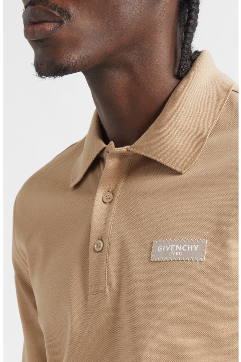 Regular Fit Logo Patch Cotton Piqué Polo, Alternate, color, BEIGE