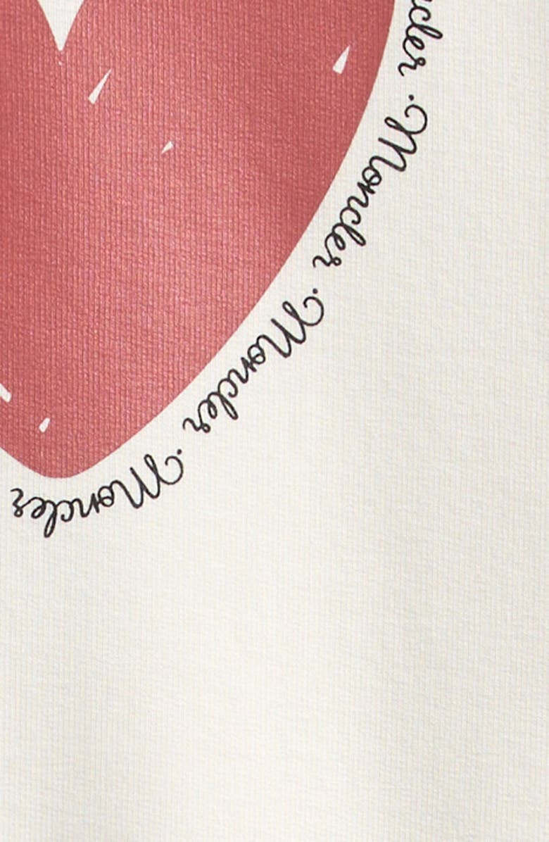 Moncler Kids' Heart Graphic Long Sleeve Dress, Alternate, color, White