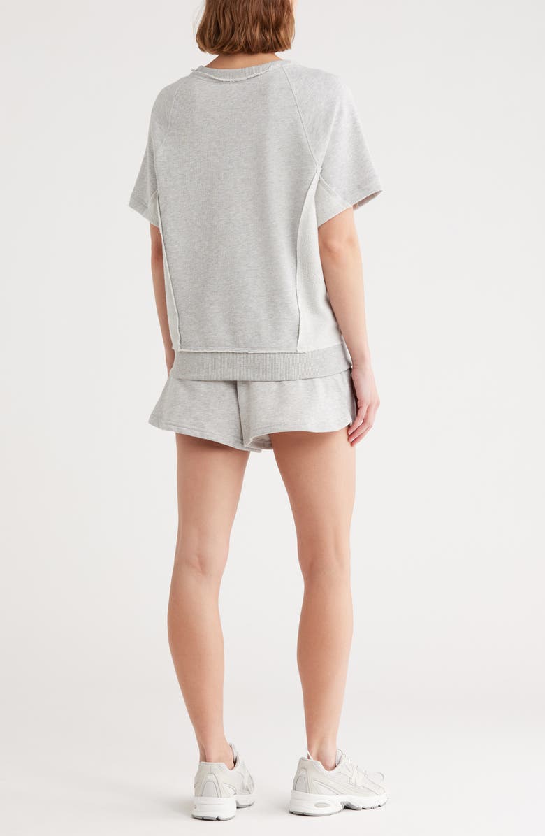 90 DEGREE BY REFLEX Oversize Terry T-Shirt & Shorts Set, Alternate, color, Heather Grey