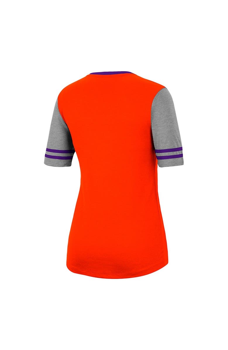 COLOSSEUM Women's Colosseum Orange/Heathered Gray Clemson Tigers There You Are V-Neck T-Shirt, Alternate, color, 