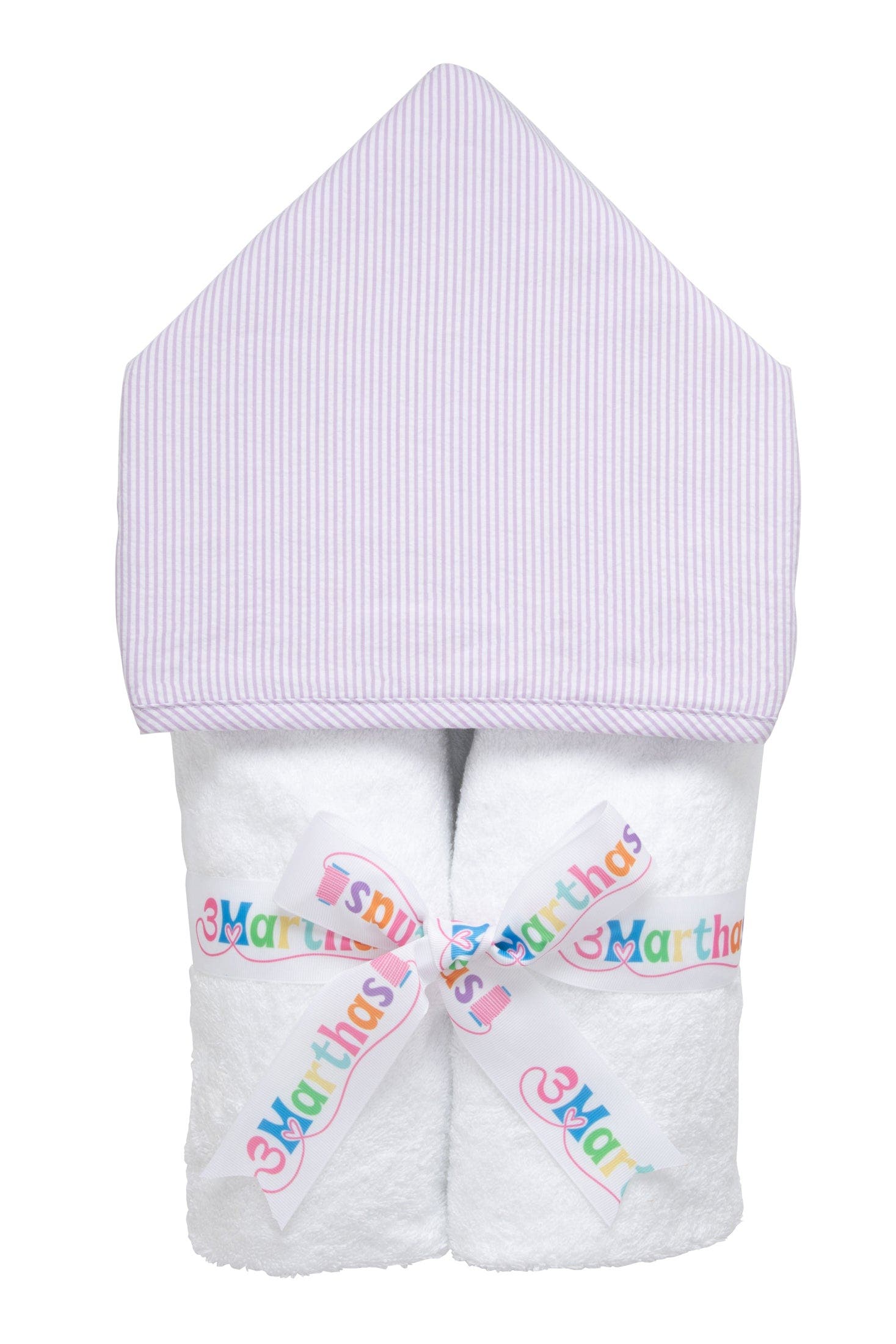3 Marthas Seersucker Stripe Everykid Towel in Lilac 