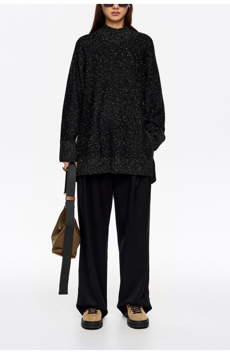 Bimba y Lola Neps Side Slits Sweater, Alternate, color, Black