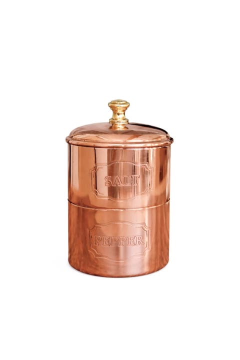 Vintage Inspired Copper Salt & Pepper Cellar