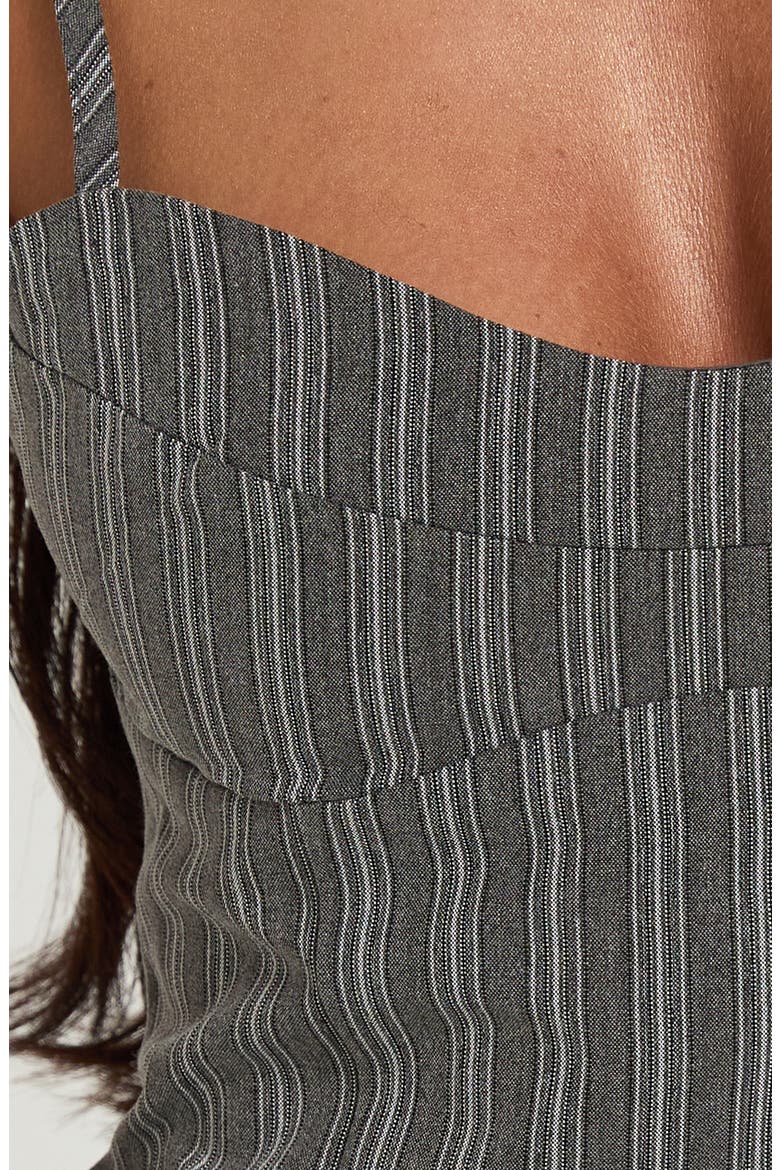 Kierstyn Corset Two-Piece Set, Alternate, color, GREY STRIPE