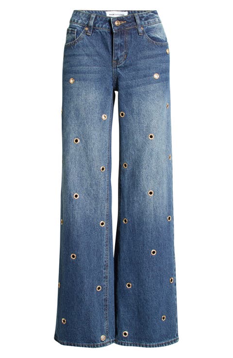 Lyndz Low Rise Wide Leg Jeans