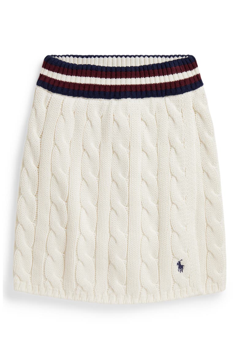 Kids' Cable Knit Cotton Skirt, Main, color, WHITE MULTI