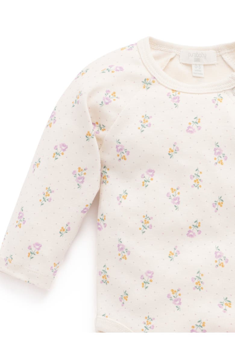 Purebaby 2 Pack Ruffle Bodysuit, Alternate, color, Primrose Print