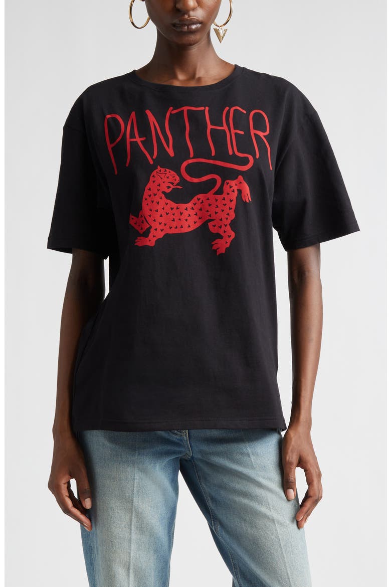 Panther Graphic T-Shirt, Main, color, BLACK/ RED