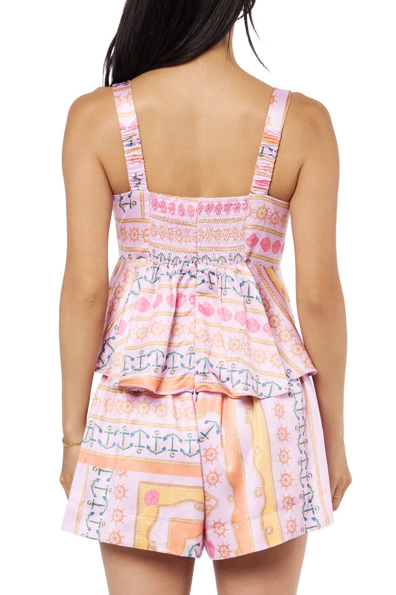 Adela Nautical Print Sleeveless Top, Alternate, color, PINK MULTI