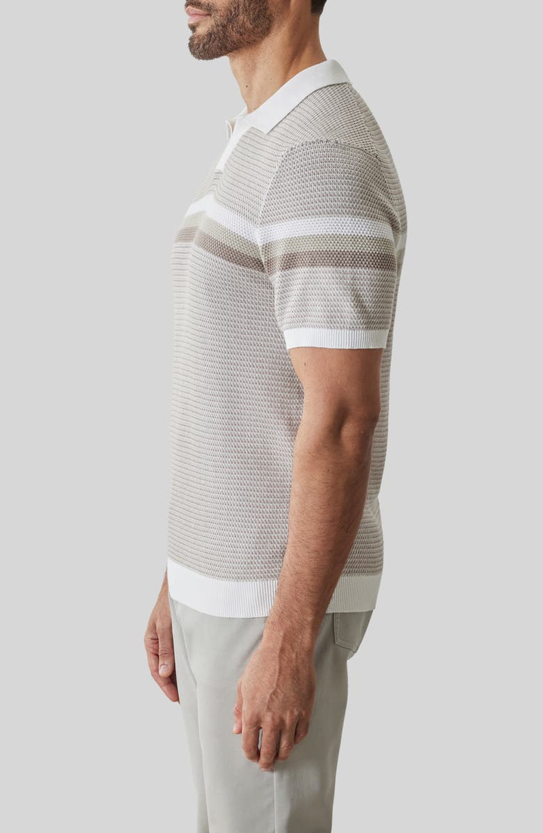 Robert Barakett Rourke Placed Stripe Cotton Polo Sweater, Alternate, color, 