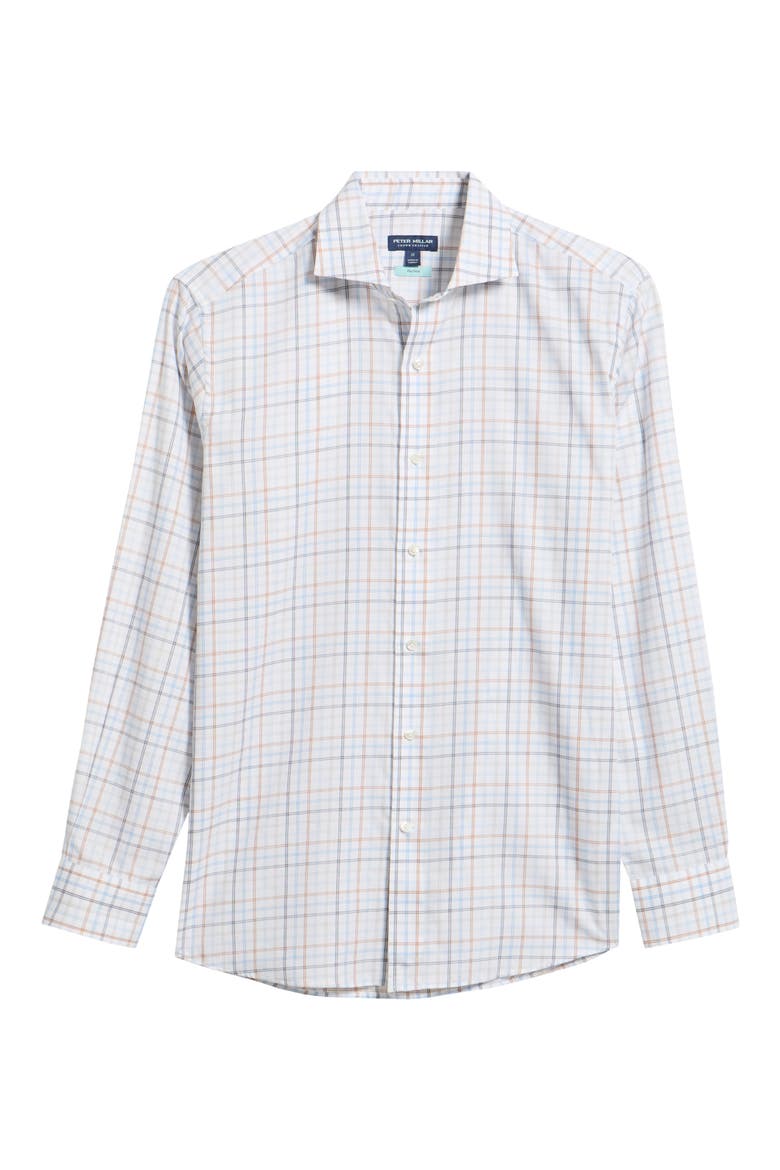 Arthur Flex Finish Plaid Cotton Button-Up Shirt, Main, color, WINDY BLUE